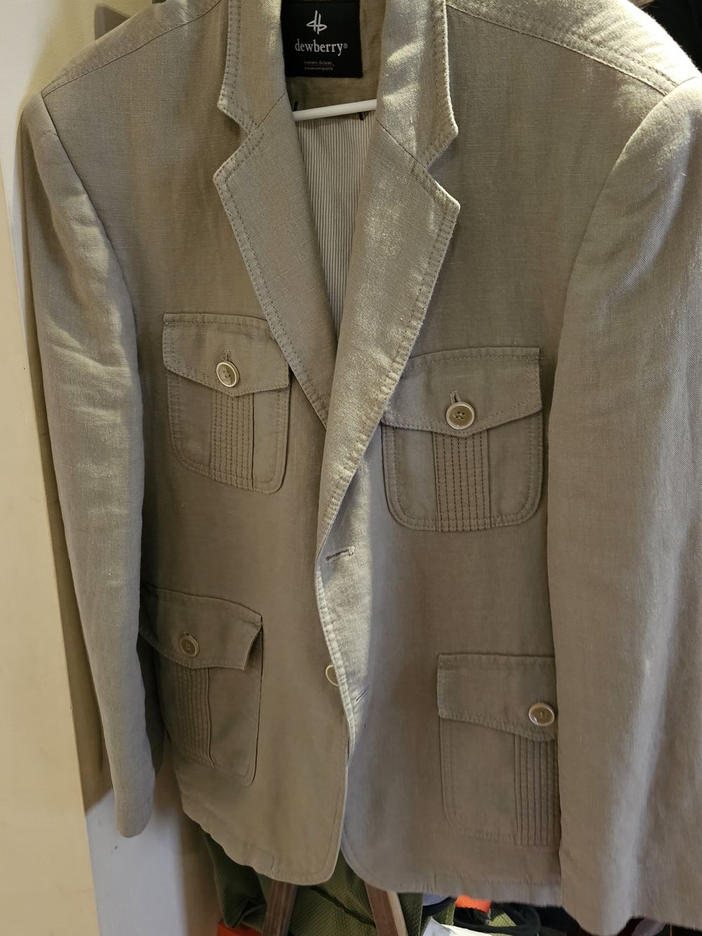 Dewberry Men's Taupe Field Jacket